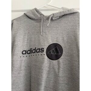 Adidas Y2K Grey Logo Stripe  Cotton Hoodie